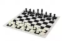Juego de ajedrez Club Negro en bolsa (figuras + tablero rodante + bolsa)